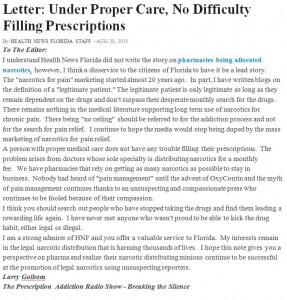 No Difficulty Filling Prescriptions - Larry Goldbaum.